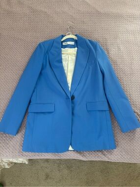 Zara Blue Single-Button Blazer Size XS